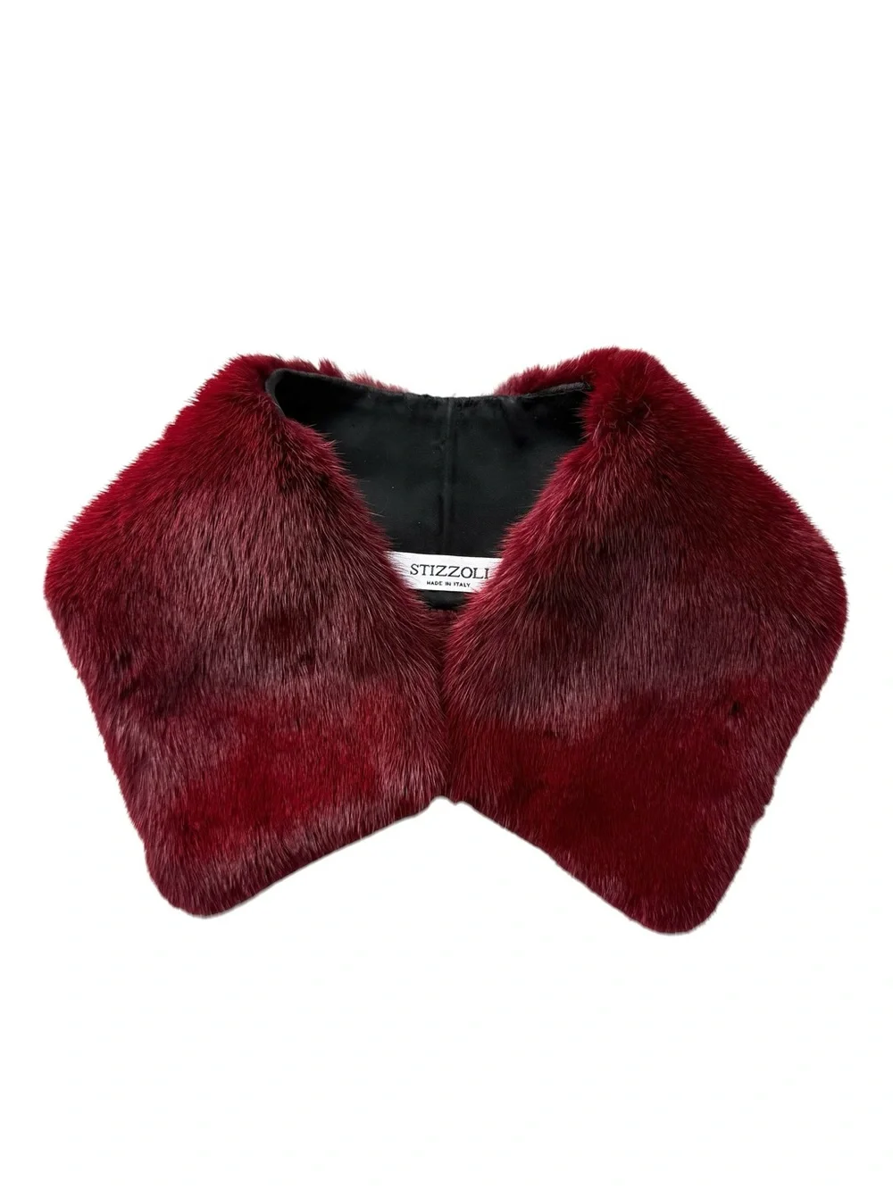 Stizzoli Rabbit Fur Neck Scarf Warmer Red Vintage Rare Made in Italy Luxury